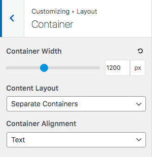GeneratePress Free Customize Container Layout