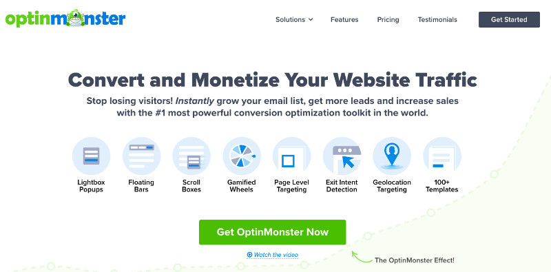 OptinMonster WordPress Plugin Home Page Screenshot