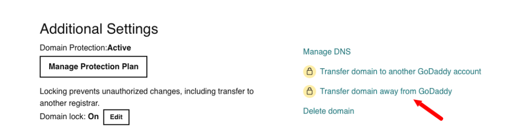 Transfer domain away from GoDaddy